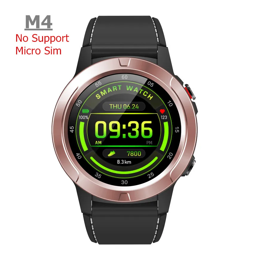 Gold-M4 ASKMEER M4 Смарт-часы Поддержка SIM и Bluetooth телефонные звонки, GPS Smartwatch телефон для мужчин и женщин IP65 водонепроницаемый монитор сердечного ритма часы - Цвет: Gold-M4