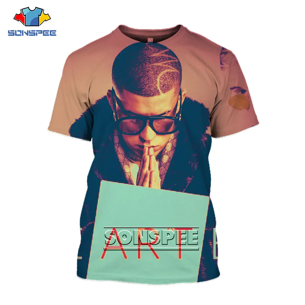

SONSPEE Bad Bunny Singer Men Women Tees 3D Print Comfortable Unique Fashion Harajuku Hip Hop All-match Sleeve Oversized T Shirt