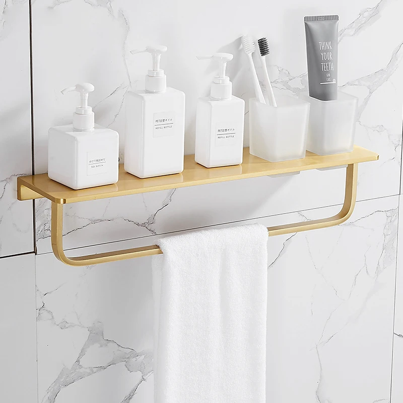 

Bathroom Accessories Set Brushed Gold Bathroom Shelf,Towel Rack,Towel Hanger Paper holder,Toilet Brush Holder Bath Hardware Sets