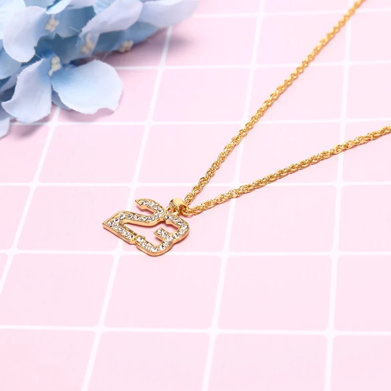 Модное ожерелье горный хрусталь хип хоп баскетбол номер 23 ожерелье s& Pandents Bling золото кубинская цепь ожерелье ювелирные изделия для мужчин