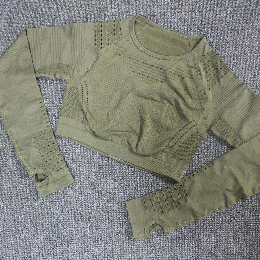 2020 безупречные вязаные топы с ушками для йоги тренировок длинным рукавом женщин