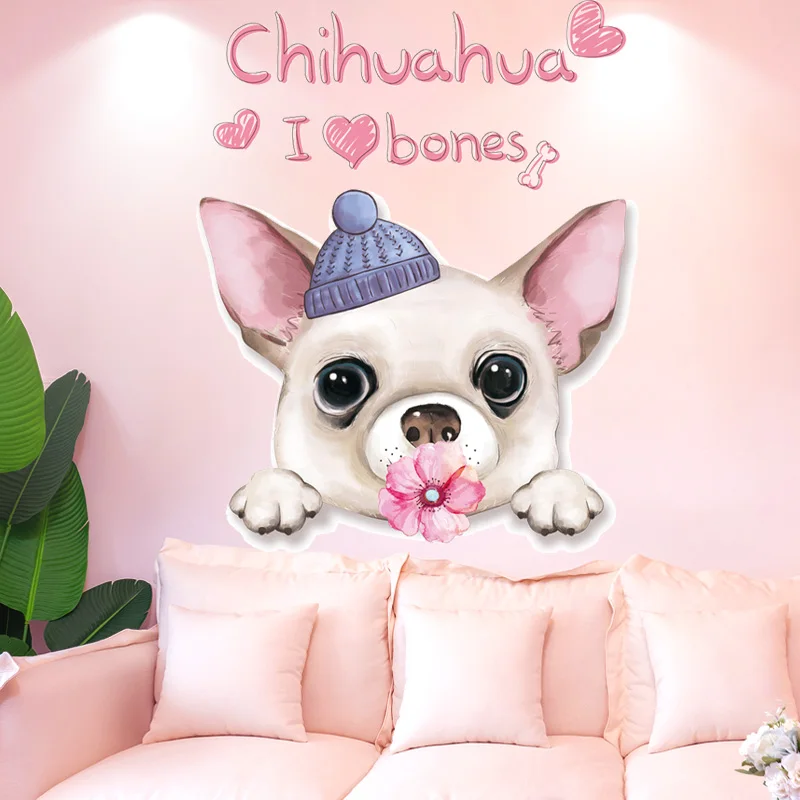 

Cartoon Animals Dog Wall Stickers Home Decor Wall Decals for Girl Teens Kids Room Decoration Vinyl Poster