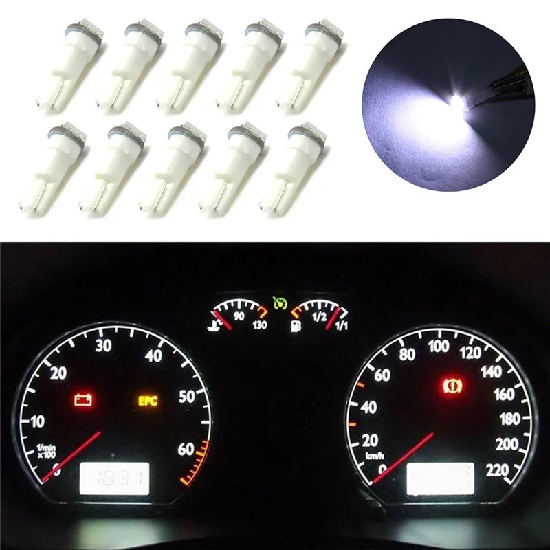 Светодиодные лампочки T5 5050 1SMD прочные светсветильник Ники по выбору 10 шт.