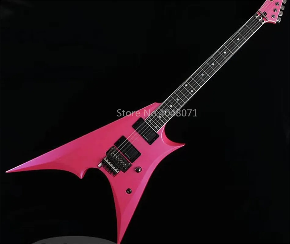 Бесплатная доставка 6-струнная специальная электрическая гитара розовая цветная