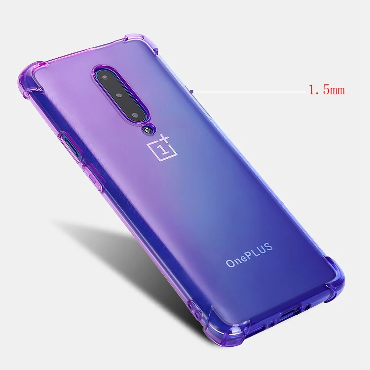 Чехол для oneplus 7 прозрачный милый градиентный тонкий TPU чехол телефона усиленные