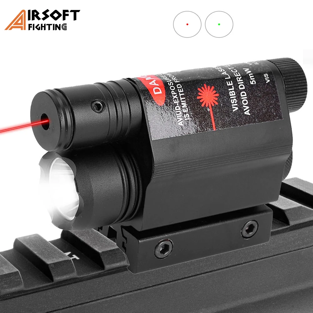 

Тактический светильник для оружия, светодиодная вспышка, зеленая/красная точка, лазерный прицел с дистанционным переключателем, светильни...