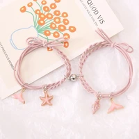 couple bracelet 2 pcs set chinese style retro tai chi bracelet alloy accessories hand woven bff best friend friendship jewelry