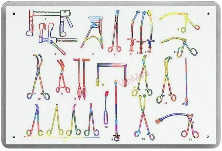 В форме сердца Хирургии Инструменты Ретро металлическая Оловянная табличка на e