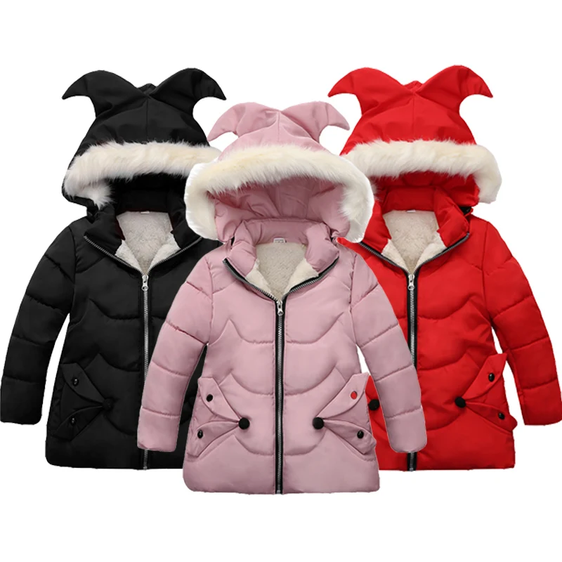 Рождественский подарок куртка для девочек зимние хлопковые длинные стильные