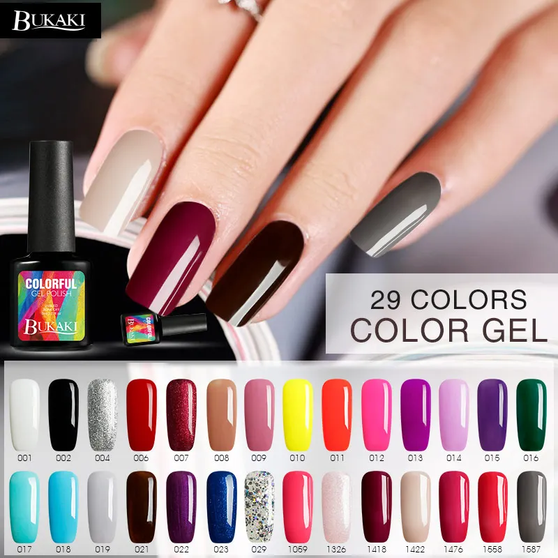 BUKAKI 8 мл Гель-лак UV Vernis Полупостоянный праймер верхнее покрытие гель лак для ногтей, маникюр гель лак полирует ногти