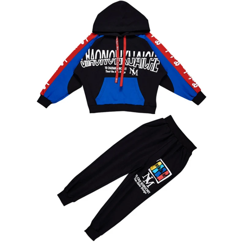 12 Fall Hip Hop Costume Children's Clothing Set Outfit Boys Long Sleeve Sports Suit Kids Hoodies+ Pants 2 Pcs Set Tracksuit - Цвет: 12