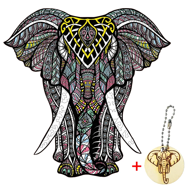 

Elephant Animal Puzzle Wooden Jigsaw Puzzles Owl Cock Panda Kids Animal Shape Puzzles Adults Kids Birthday Gift Home Decoration