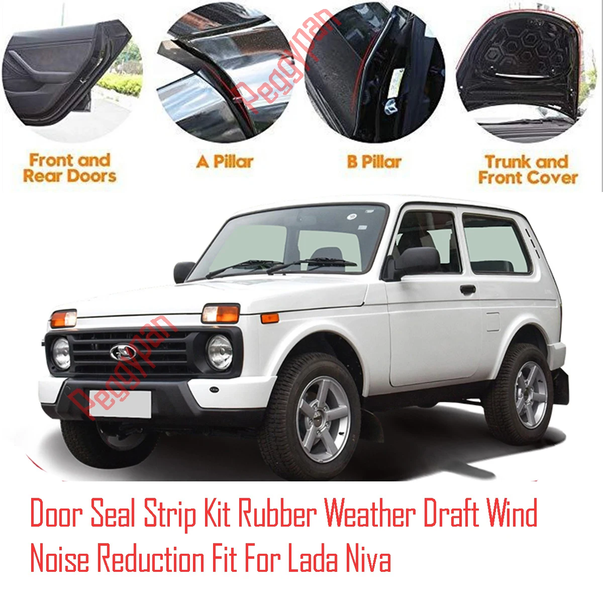 Door Seal Strip Kit Self Adhesive Window Engine Cover Soundproof Rubber Weather Draft Wind Noise Reduction Fit For Lada Niva