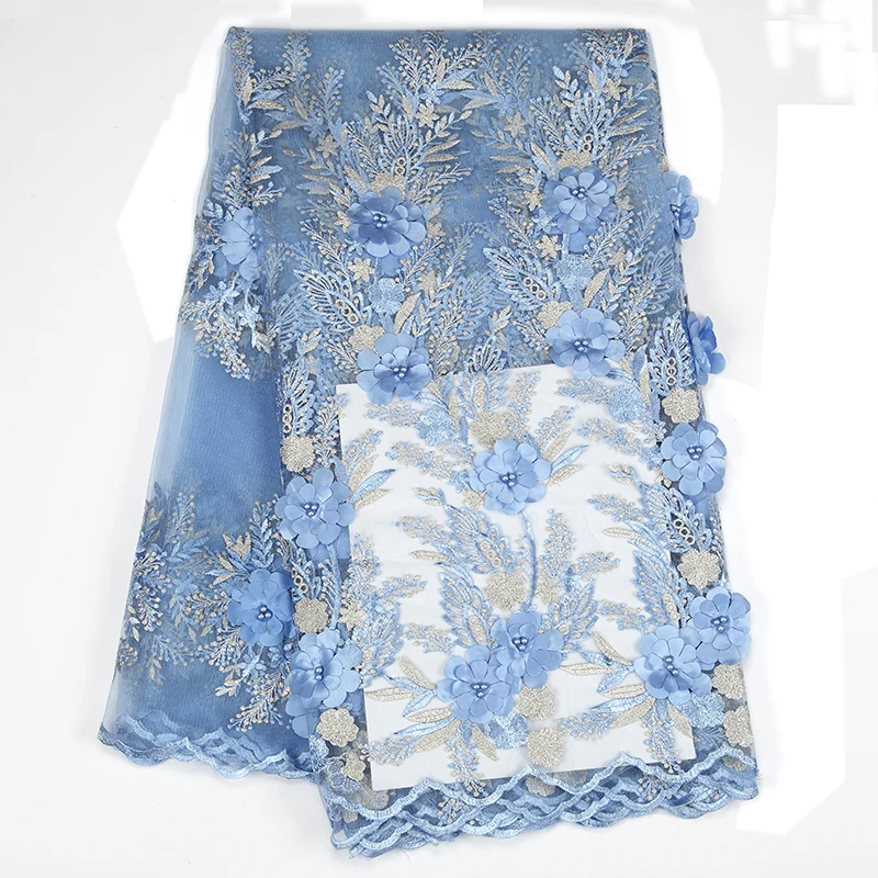 Новые французские блестки 3D кружевная ткань Африканская ручной работы из бисера