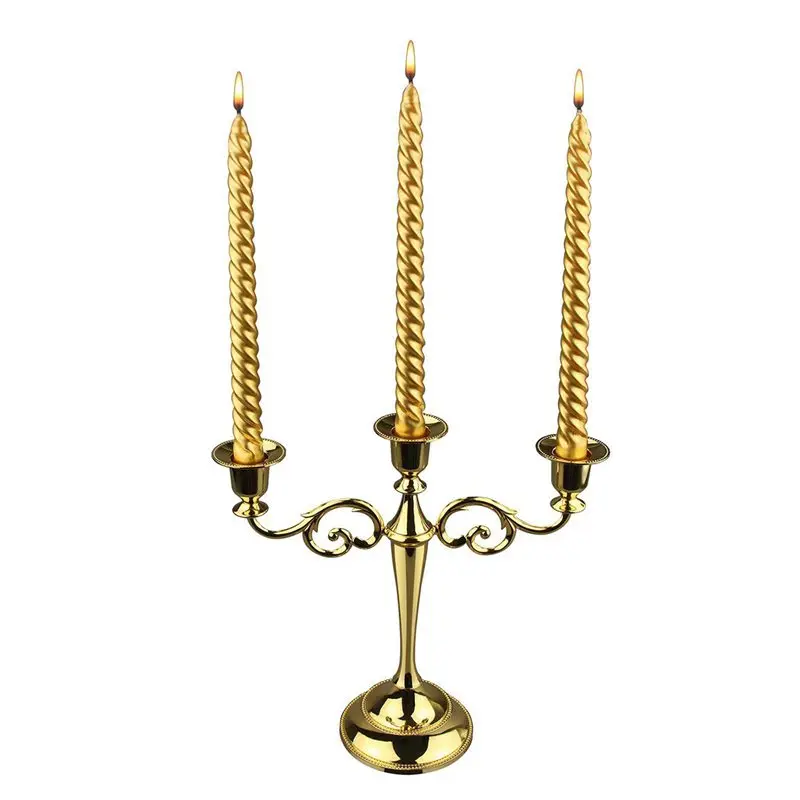 3 лампы в форме свечи металлический канделябр Высокий Подсвечник для свадьбы