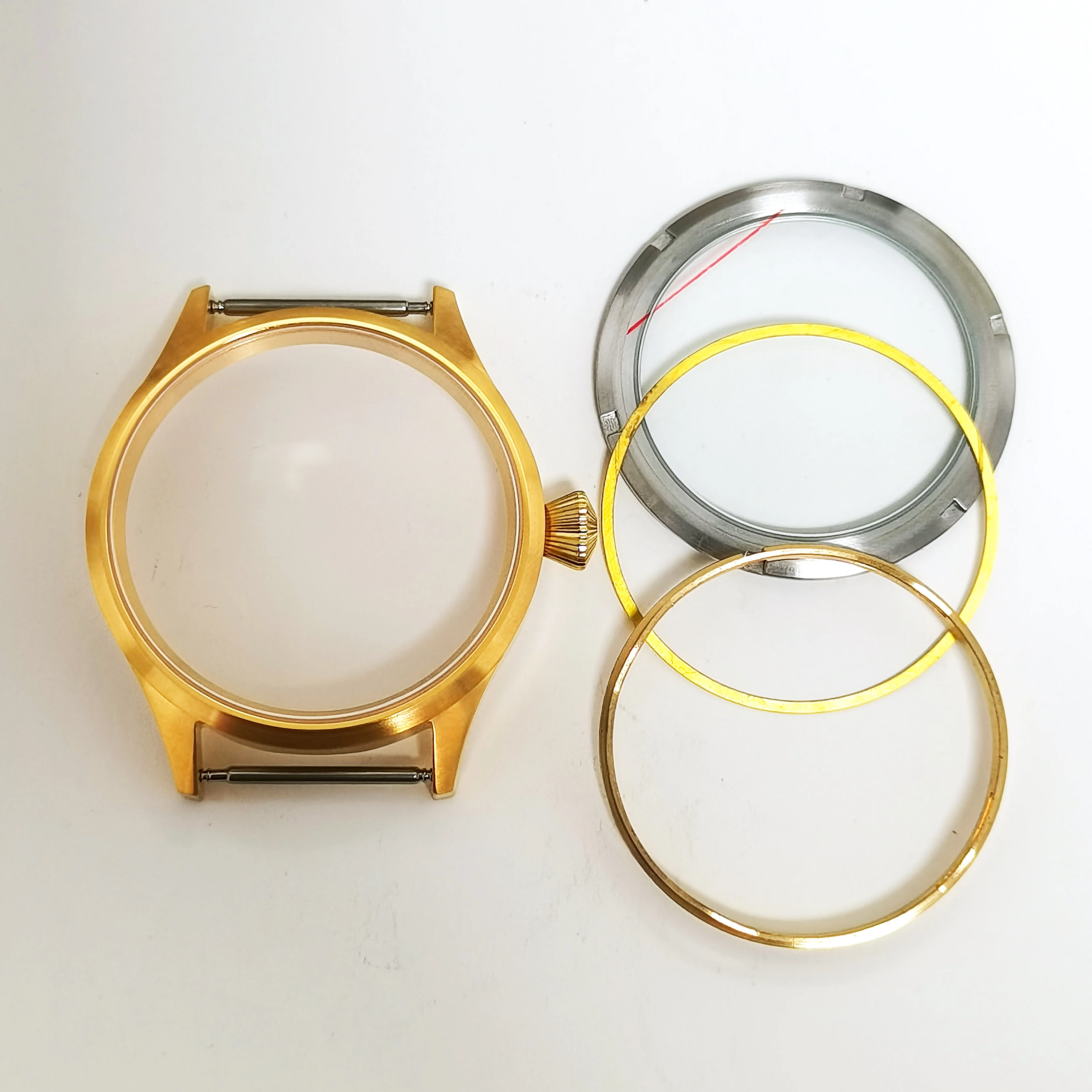 

Free Shipping 44MM Gold Watch Cases Parts Fit 316 Stainless Steel ST36 ETA6497/6498 Manual Winding Movement