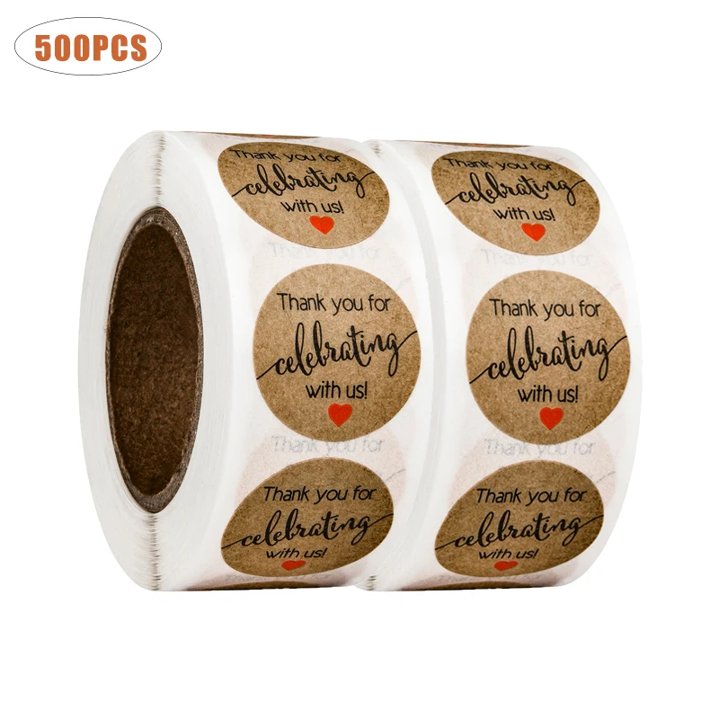 1 дюйм Круглый Спасибо за празднование с нами наклейки этикетки Рождество