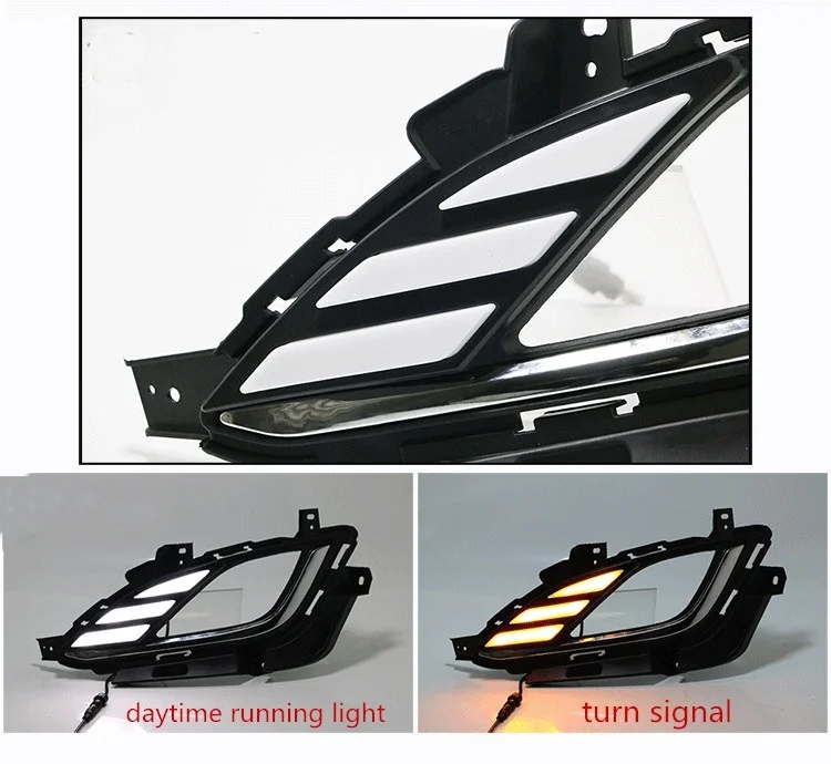 Светодиодные дневные ходовые огни eOsuns для Hyundai Elantra 2012-2013 с желтым сигналом