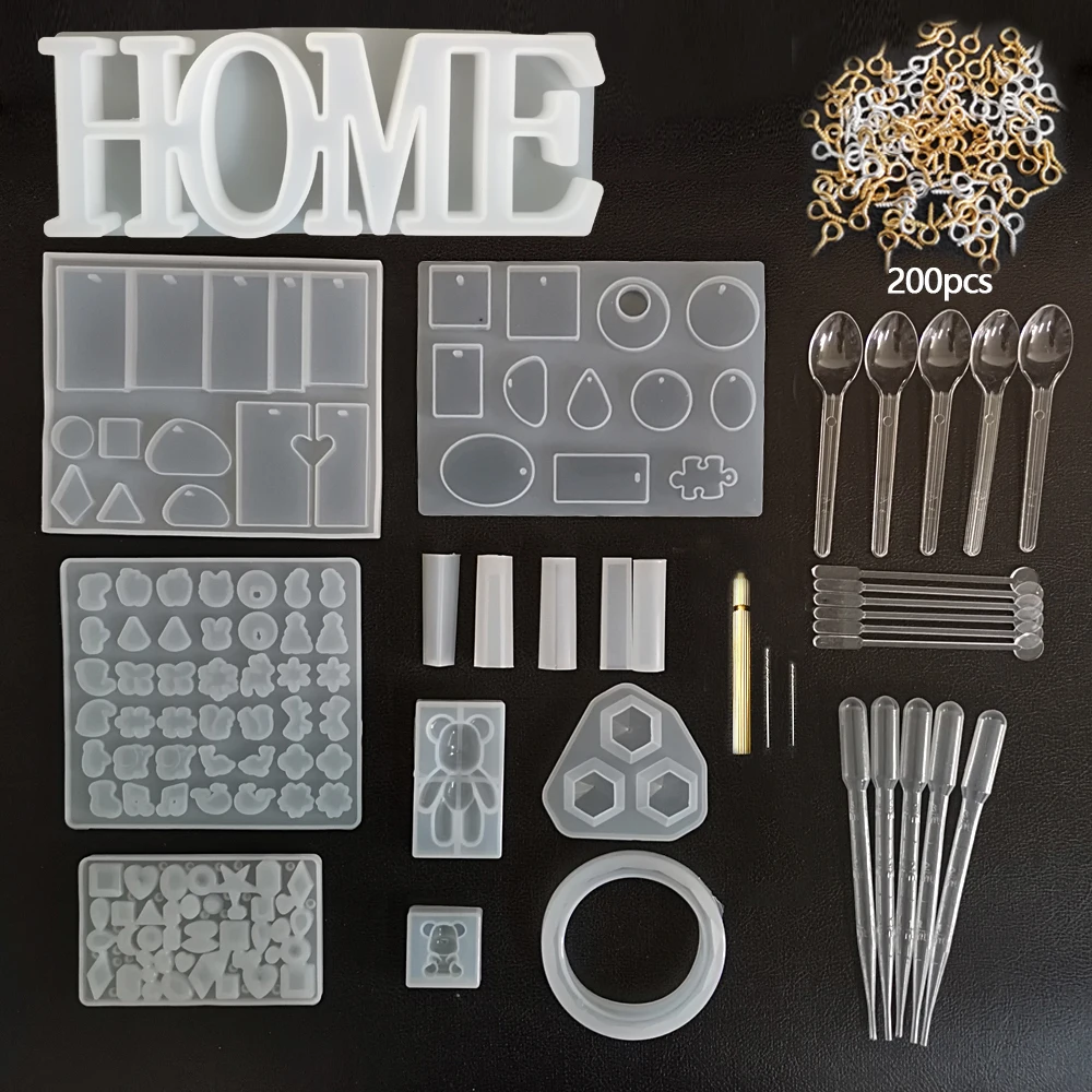 

Силиконовые формы для литья и набор инструментов смешанные Стиль ювелирной эпоксидной смолы литейные формы набор инструментов для самосто...