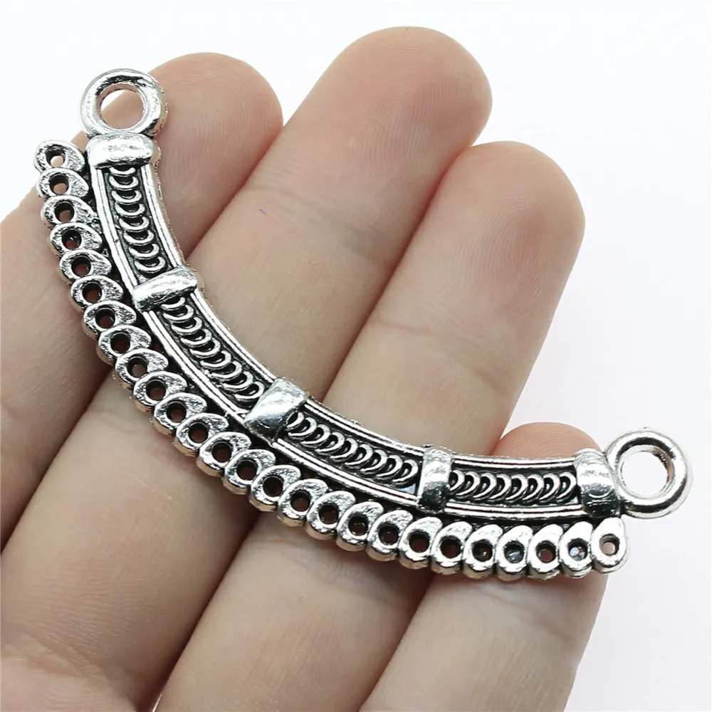 

2pcs 70x30mm Charm Necklace Connector For Jewelry Making Antique Silver Color DIY Necklace Finding
