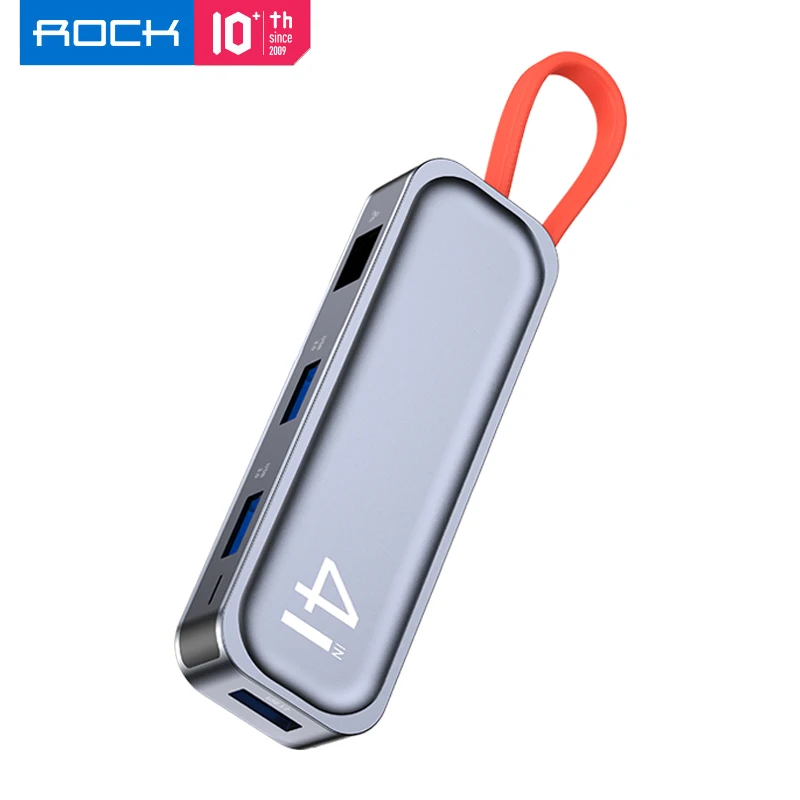 

ROCK USB C Hub 3.0 For Macbook Laptop Type C Docking Station For Phone USB Splitter C to Ethernet RJ45 Gigabit Network Adapter