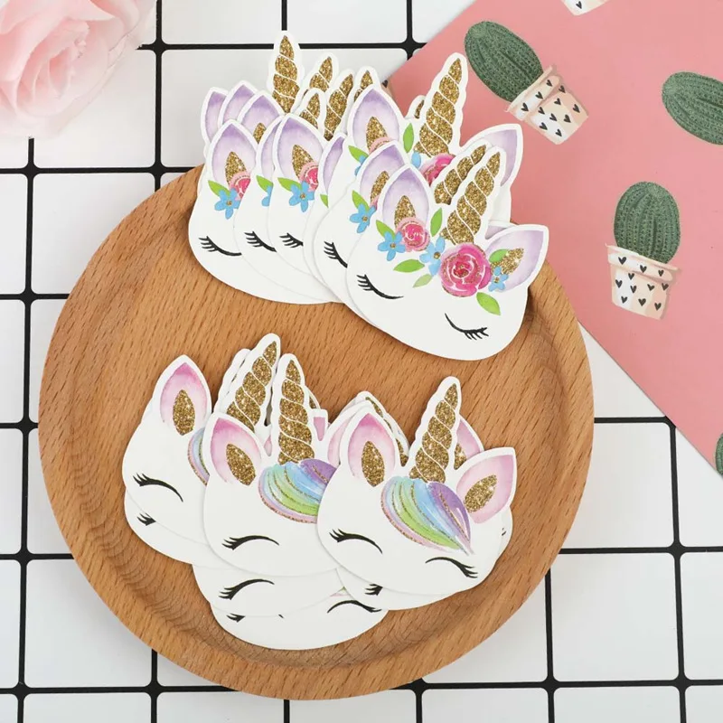 20 шт Единорог украшения бумажные питьевые соломинки для ребенка душ Дети День