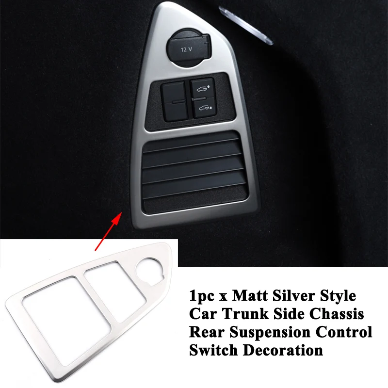 Matt Silver Style SEEYULE, автомобильный багажник, боковое шасси, задняя подвеска, переключатель управления, крышка, украшение, наклейка, аксессуар для Фольксваген туарег - Название цвета: Matt Silver Style