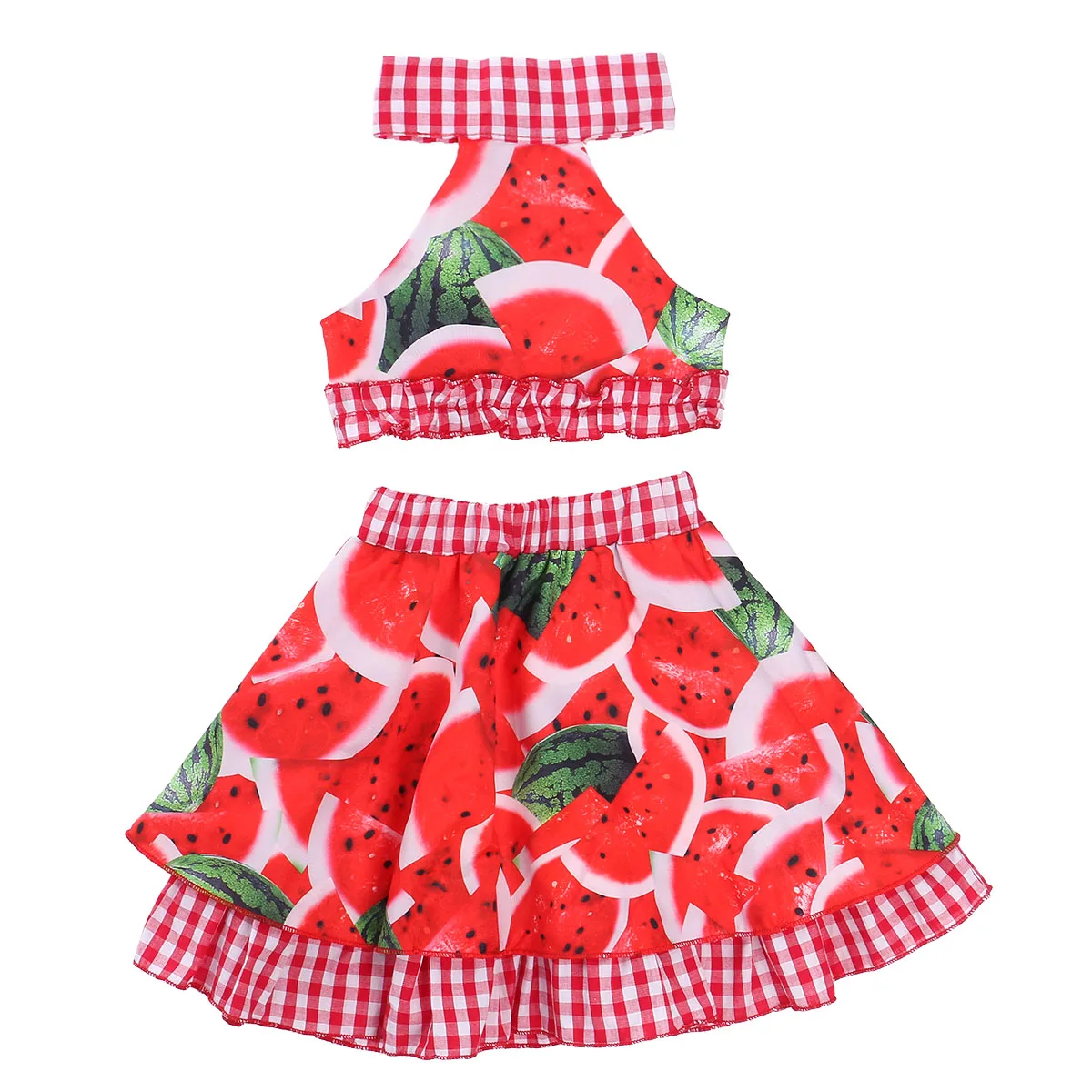 2 предмета одежда для маленьких девочек укороченный топ с принтом арбуза +