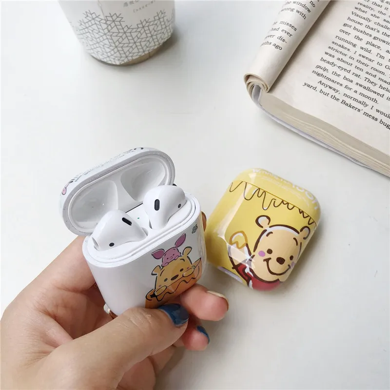 Чехол для AirPods 1/2 с милым мультяшным рисунком, чехол для наушников, коробка для зарядки, Модный глянцевый Жесткий Чехол для Airpods, Bluetooth, чехол для наушников