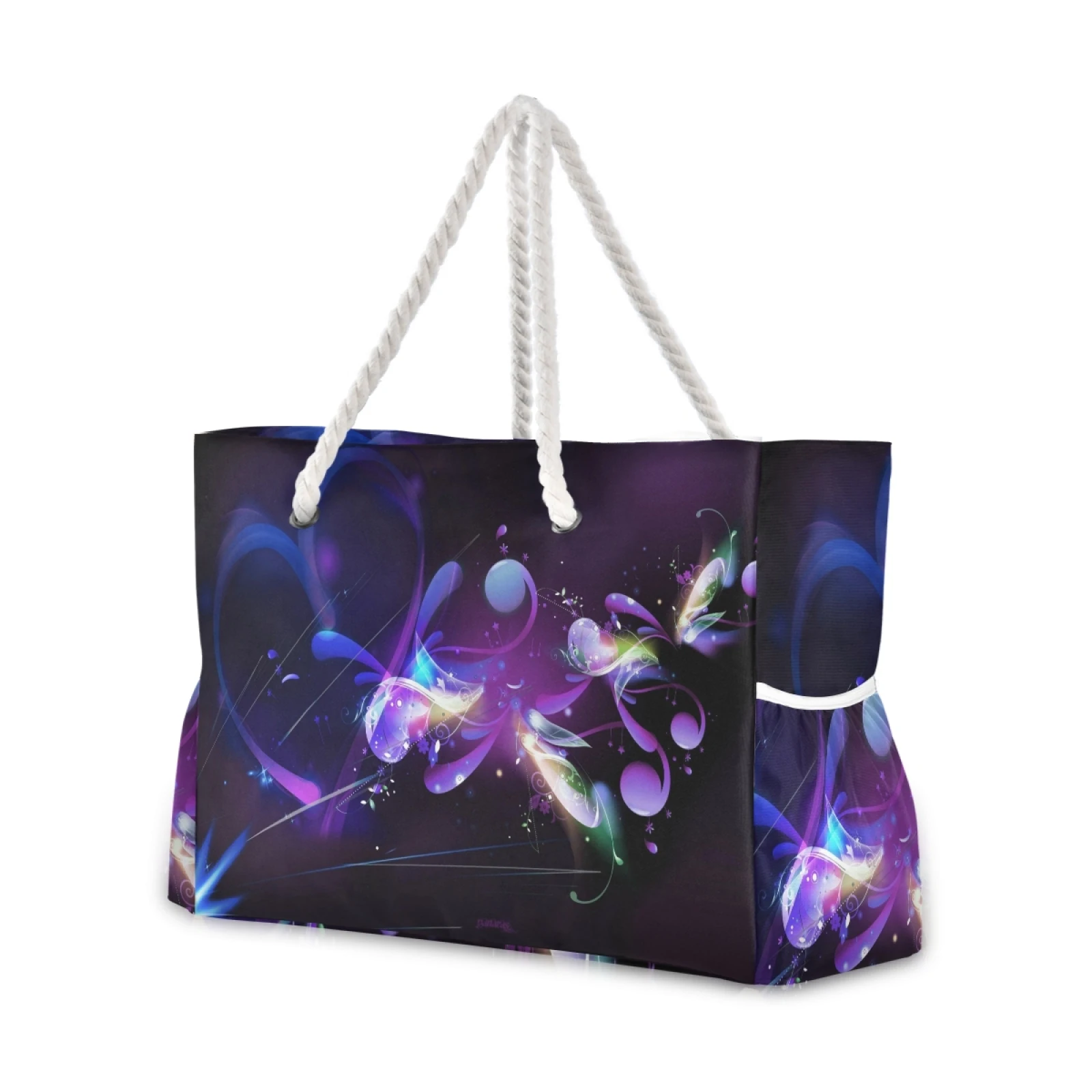 

2021 New Beach Bag Foldable Shopping Bag Pattern Printing Reusable Nylon Bag Suitable For Grocery Recycling Gift Bag Large