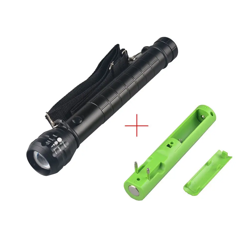 lite with changer TopCom Heavy Duty большой полиции фонарь Q5 LED высокий мощный 3D Батарея металла Алюминий с случае Перезаряжаемые смены - Испускаемый цвет: lite with changer