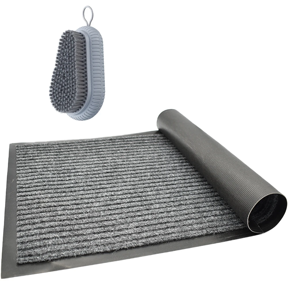 

front door mat striped black and gray-indoor and outdoor door mats, non-slip carpet 30 inches x 17 inches, door mat + cleaning b