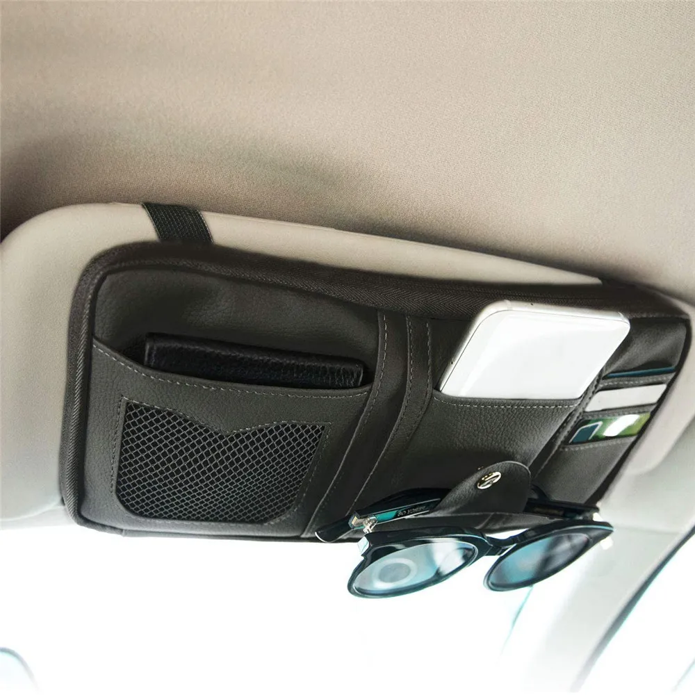 

Car Storage Car Auto Sun Visor Point Pocket Organizer Pouch Bag Card Glasses Storage Holder Car-styling