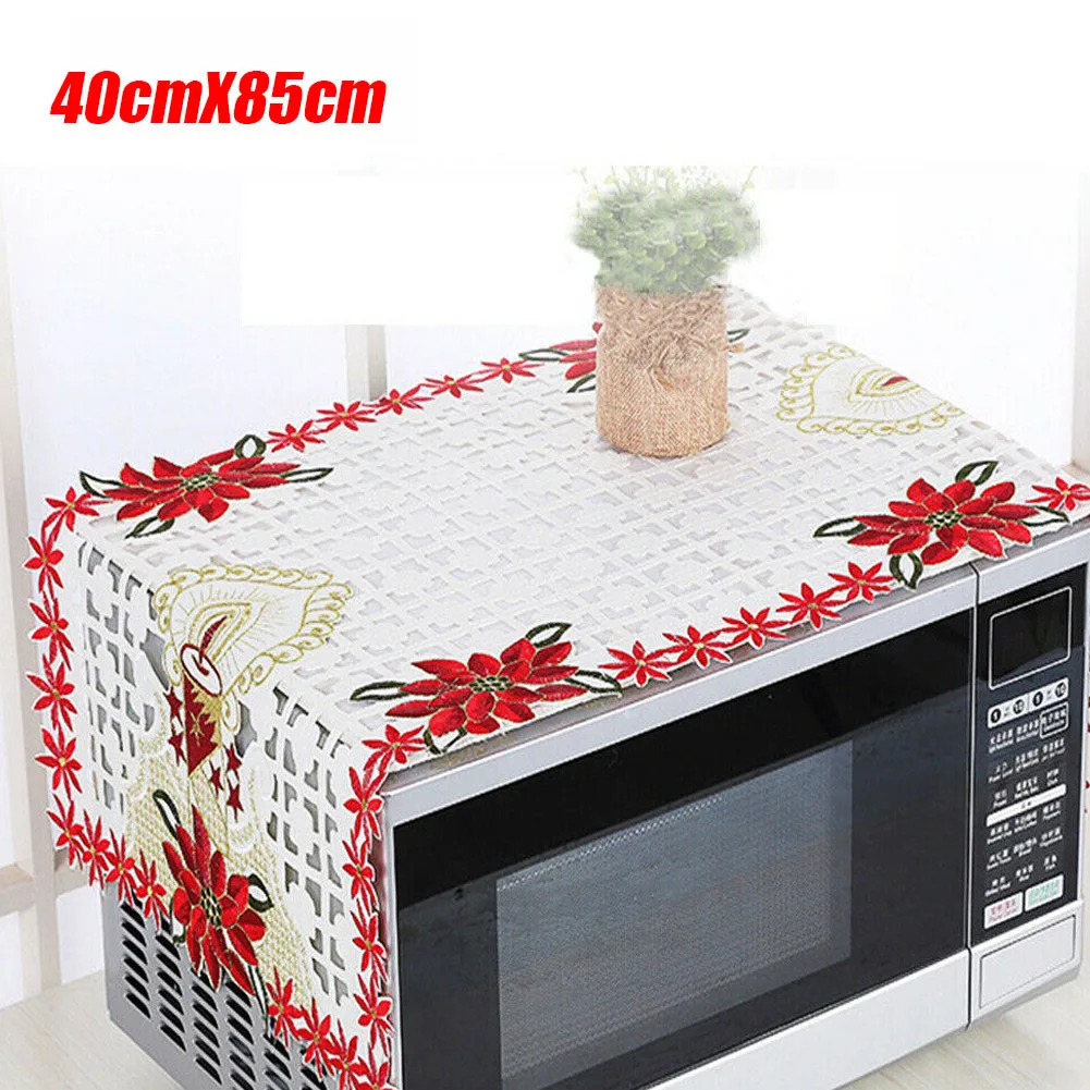 

1pc Christmas Tablecloth Vintage Embroidered Floral Lace Dining Table Runner Rectangle Round Wedding Party Home Decor White