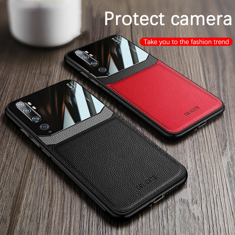 

PC Grained Skin-pattern Retro Leather Phone Case for Xiaomi Redmi Note 8 Pro Case Cover for Redmi Note 7 Mi 10 9 Pro Cases