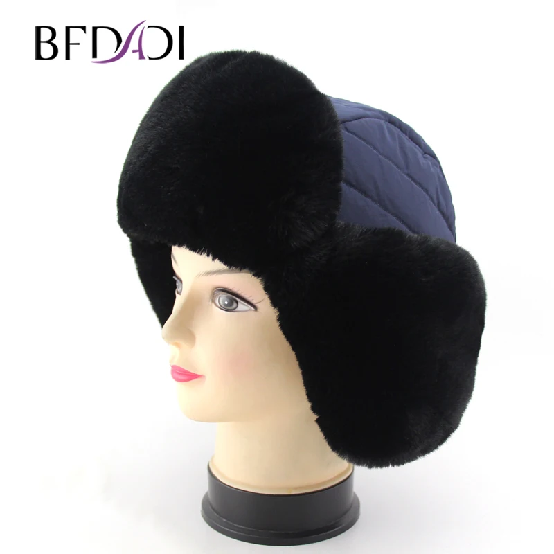 

BFDADI 2021 Winter Trapper Thick Trooper Earflap Warm Russian Ski Hat Fur Ushanka Snow Windproof Men Woman Hats Size 56-60cm