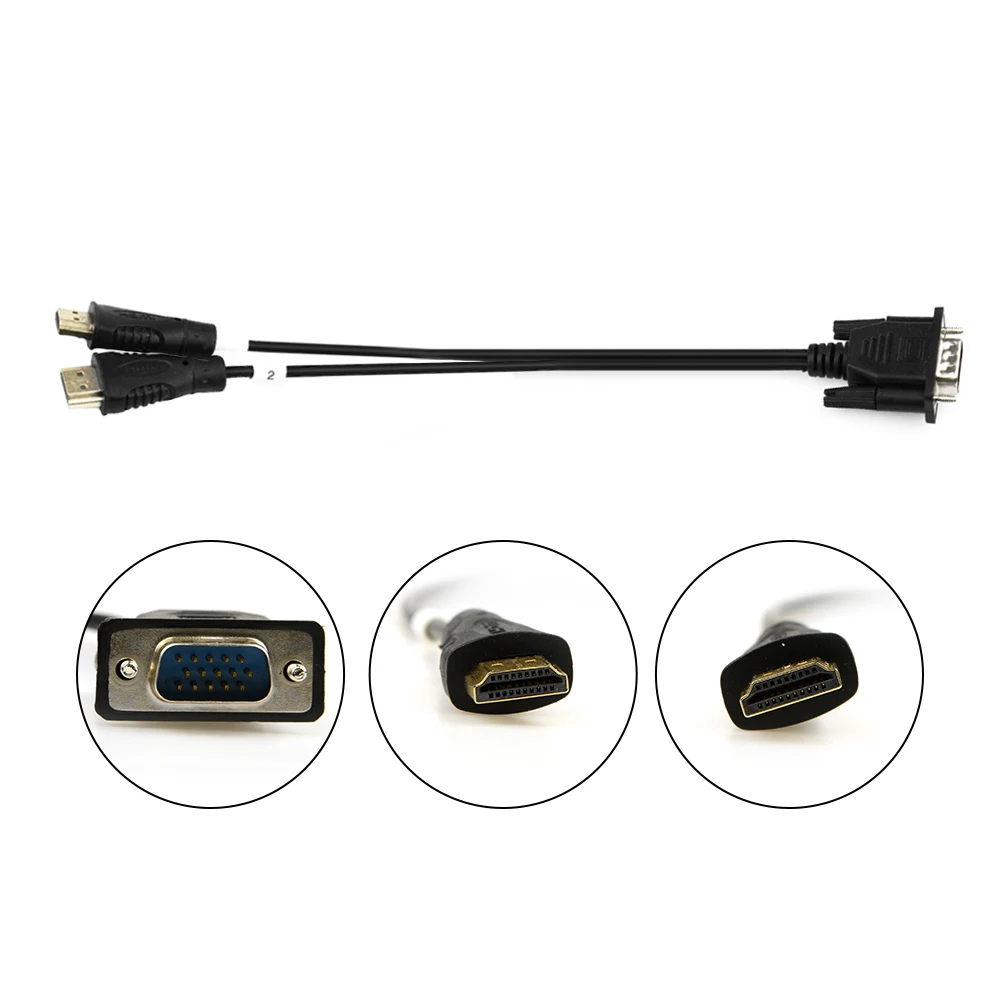 Светодиодный ЖК экран VGA HDMI чип кода EDID линия чтения данных 2 в 1 кабель для онлайн