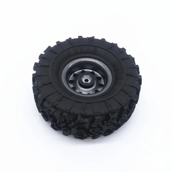 Rock Crawler-cubo de rueda de Metal de 2,2 pulgadas, cubierta de neum&aacute;tico de 132mm para coches SCX10 RC4WD Warith RC 1/10, 1 unidad-2