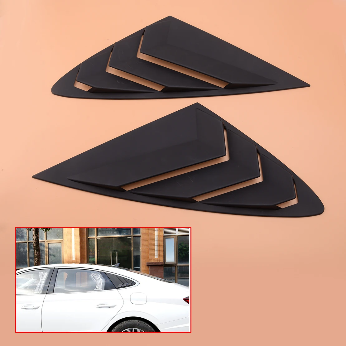 

Вентиляционное отверстие для заднего бокового окна автомобиля, матовый черный, подходит для Hyundai Sonata DN8 2020 2021, 1 пара