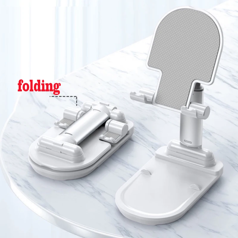 desk cell phone stand fully foldable angle height adjustable desktop phone holder cradle dock for iphone se 12 ipad mini free global shipping