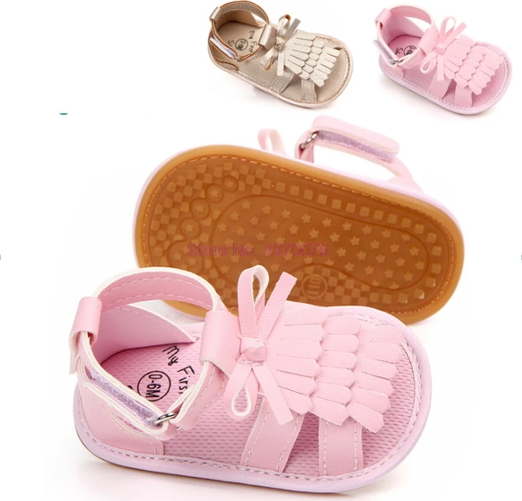 DHL 100pair Baby Sandals Girl Shoes Newborn Tassel Bow Fashion Infant | Мать и ребенок
