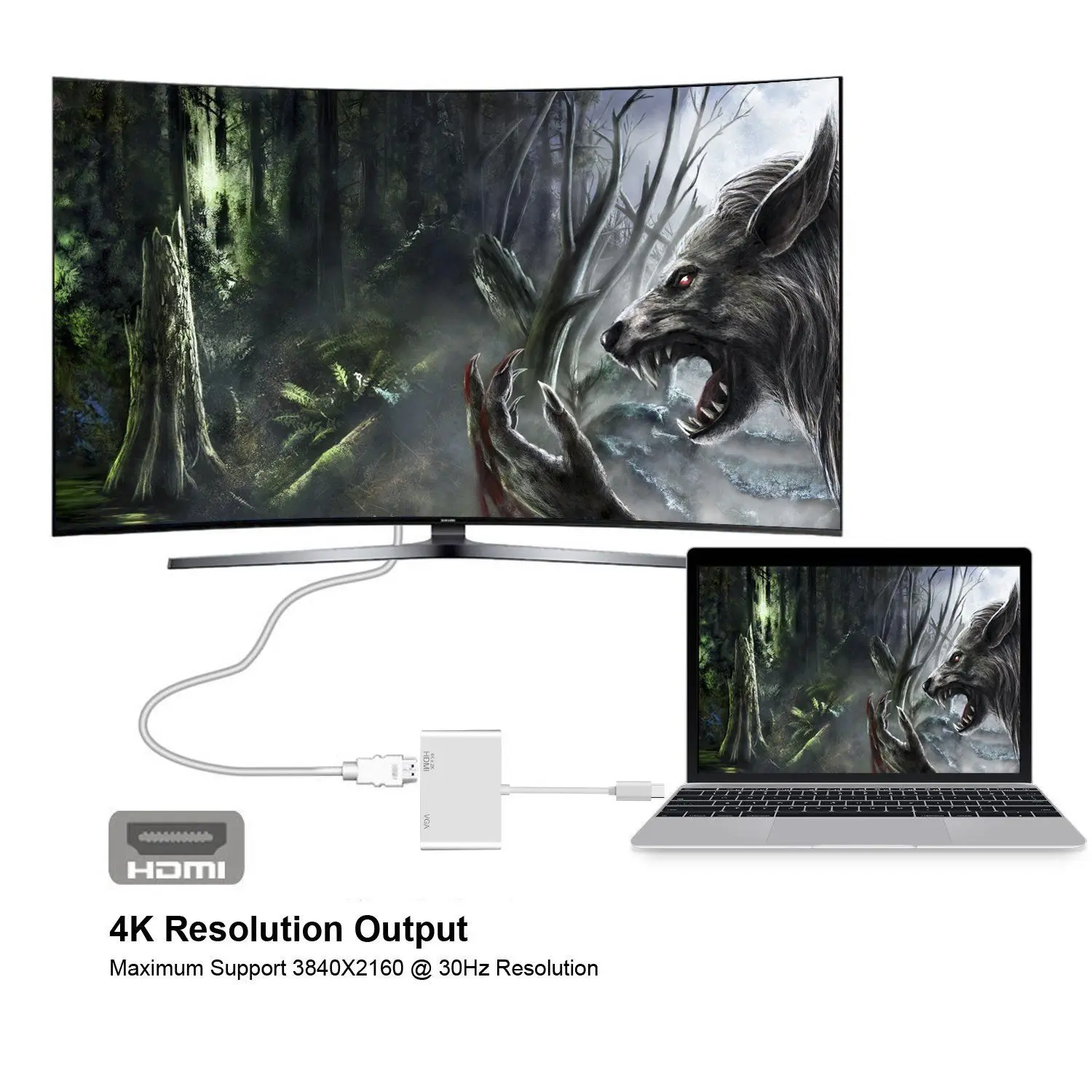 Адаптер 4K USB C HDMI VGA Тип к ТВ видео конвертер для Macbook Samsung Galaxy S9/S8/Note 9 Huawei Mate 10 P20 Pro LG