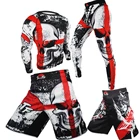 Рашгард для мужчин jiu jitsu, компрессионная футболка для тайского бокса, шорты, одежда для ММА, спортивный комплект bjj костюм для бокса