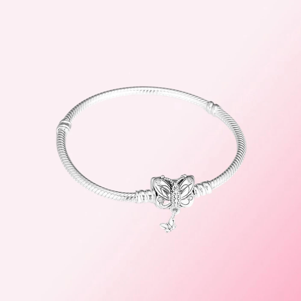 

Fahmi Classic 100% 925 Sterling Silver Moments Bracelet with Decorative Butterfly Clasp DIY Original Fashion Jewellery For Women