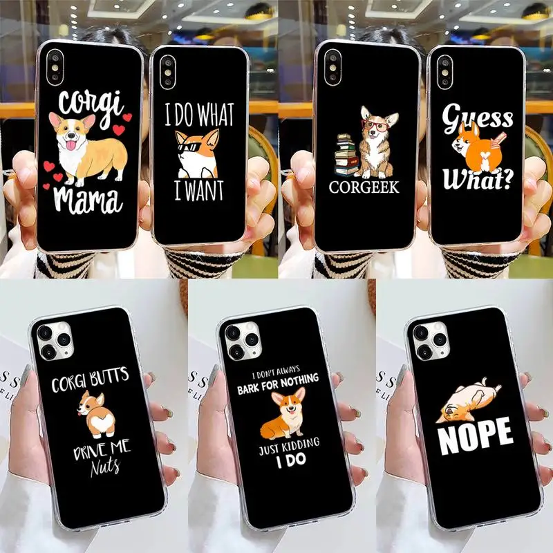 

Cute Corgi Dog Phone Case for iPhone 11 12 13 mini pro XS MAX 8 7 6 6S Plus X 5S SE 2020 XR cover