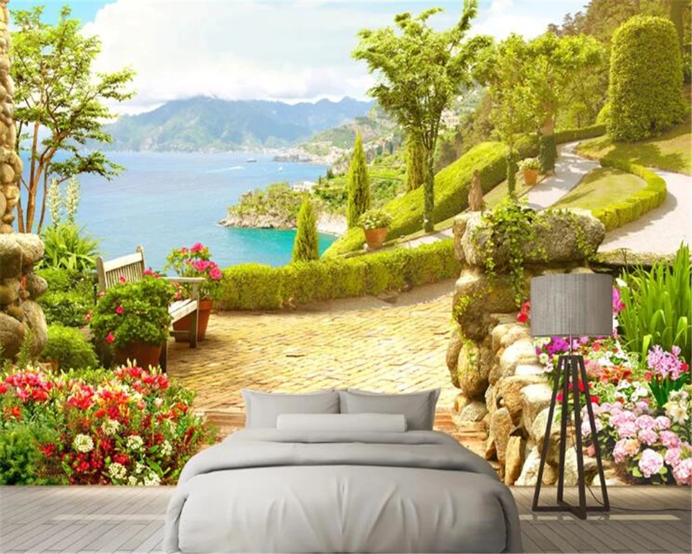 Обои на заказ для сада с видом озеро картина маслом фон украшения дома гостиной