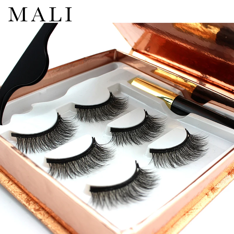 Магнитные ресницы с 3 магнитами 3D ручной работы натуральные накладные магнитные