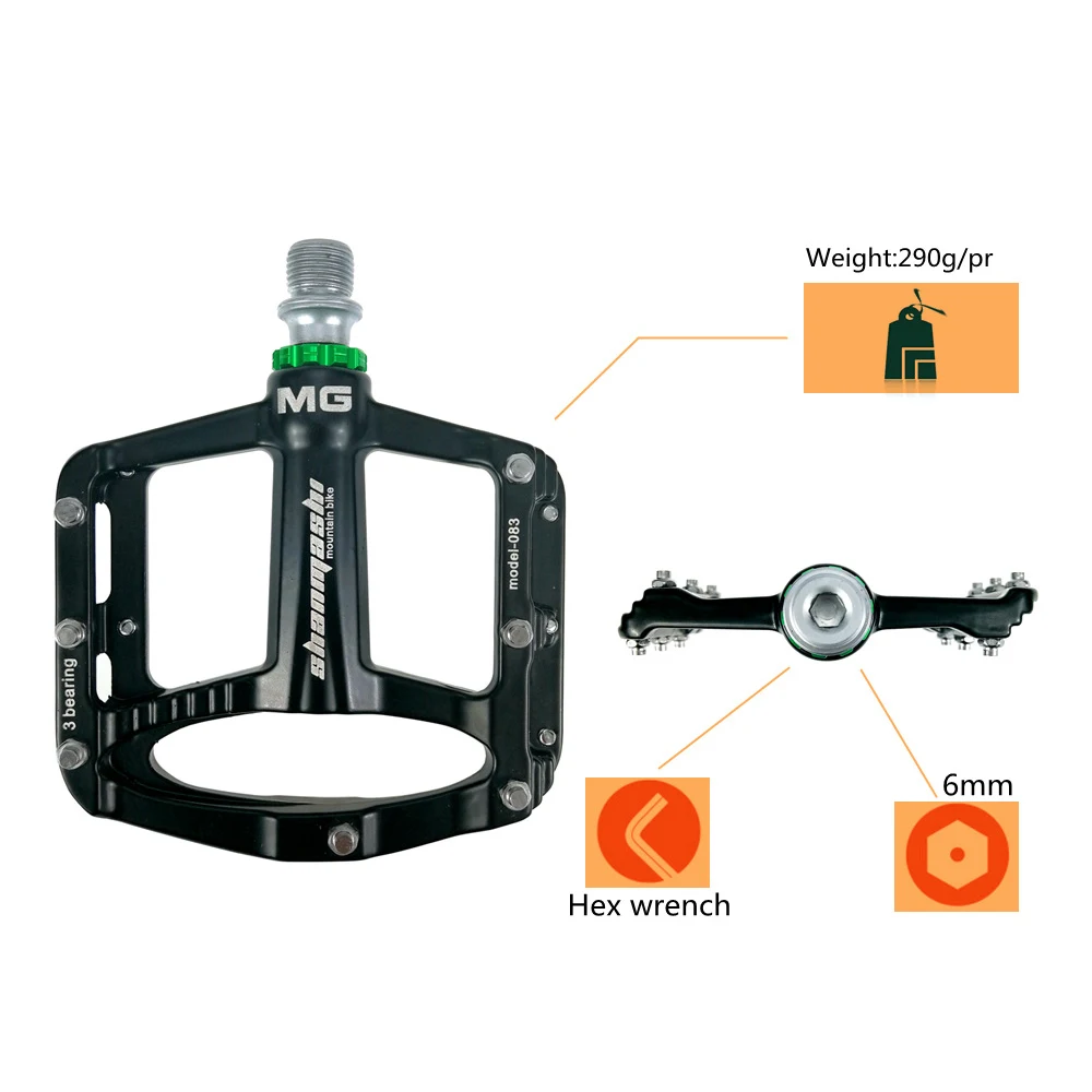 SHANMASHI 3 подшипника велосипедная педаль противоскользящая Ультралегкая CNC MTB