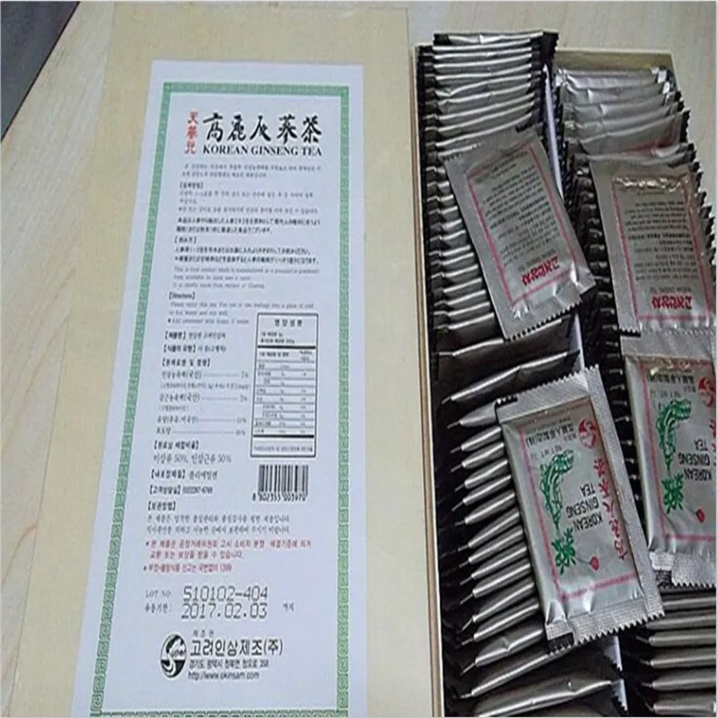 

Ginseng Tea 1 Boxes of 300 Grams.3g*100 Bag Korean Ginseng Tea Medicine Lowering Blood pressure, Insomnia, Acne, Free Shipping.