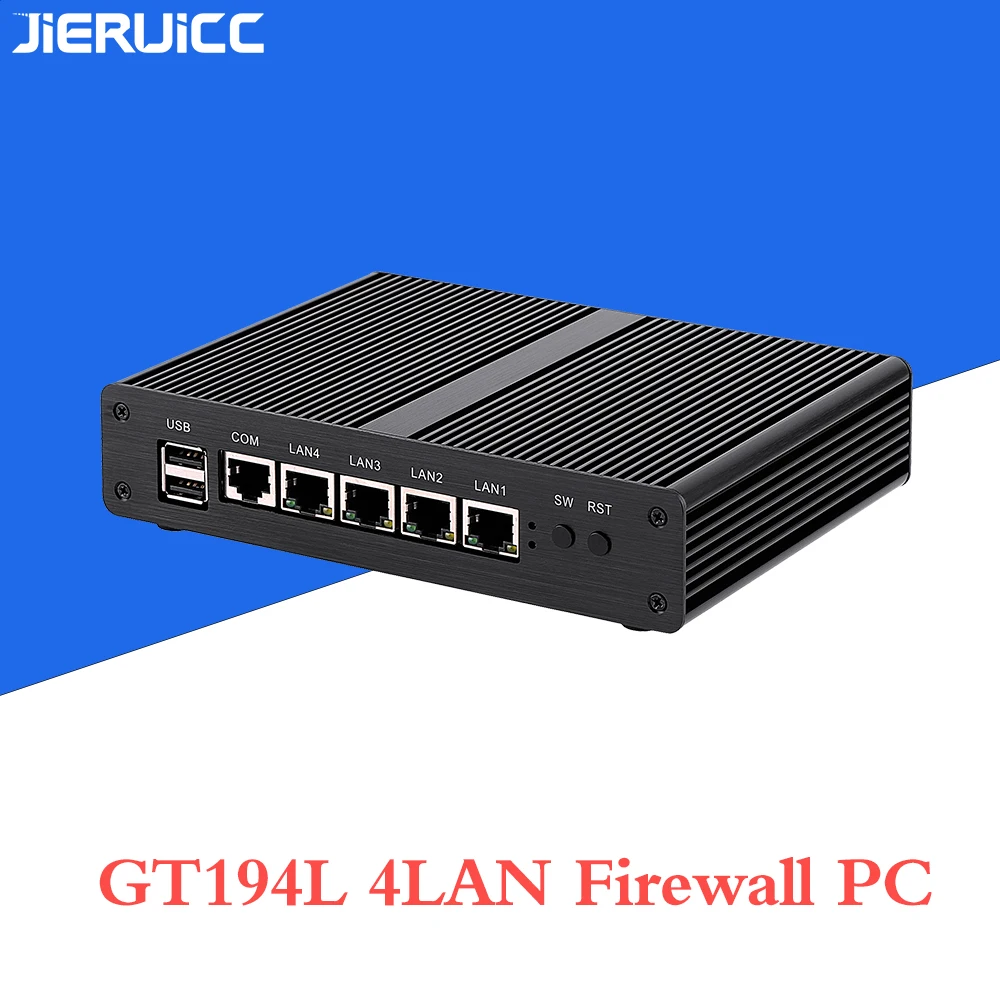 Quad Core J1900 Industrial 4 LAN Mini PC Router Server with Black Case VGA Display Port 1*com support 7*24hours working | Компьютеры и